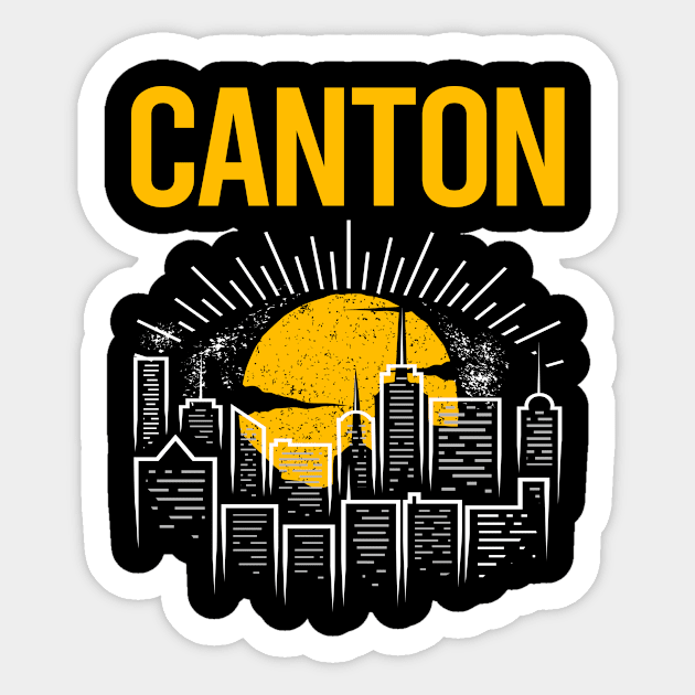 Yellow Moon Canton Sticker by flaskoverhand